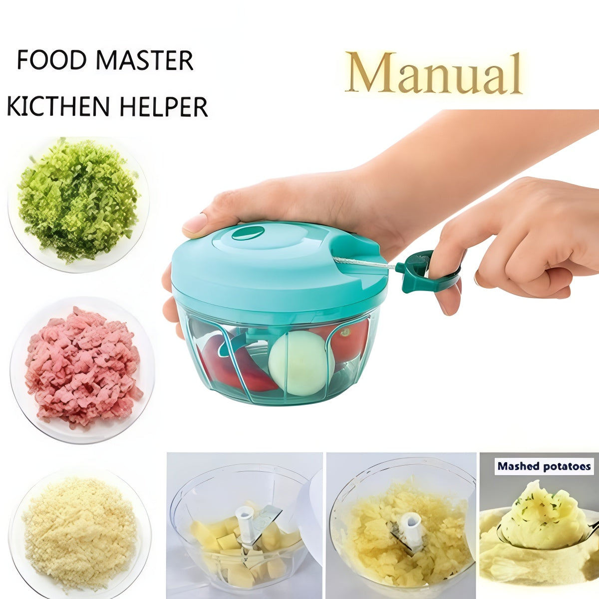 Premium Manual Vegetable Chopper – Compact, Powerful & Effortless Veggie Cutter